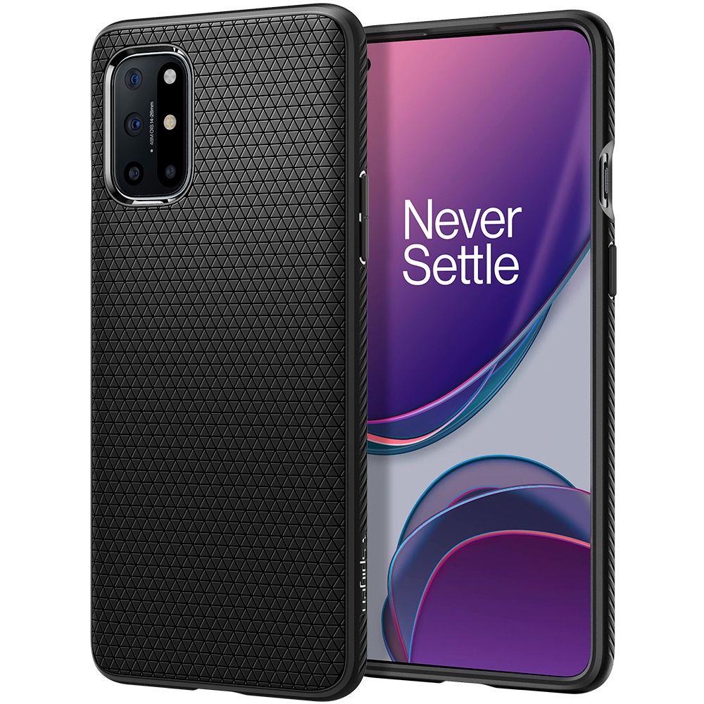 Противоударен Силиконов Калъф за за Oneplus 8T, Spigen Liquid Air Case, Черен