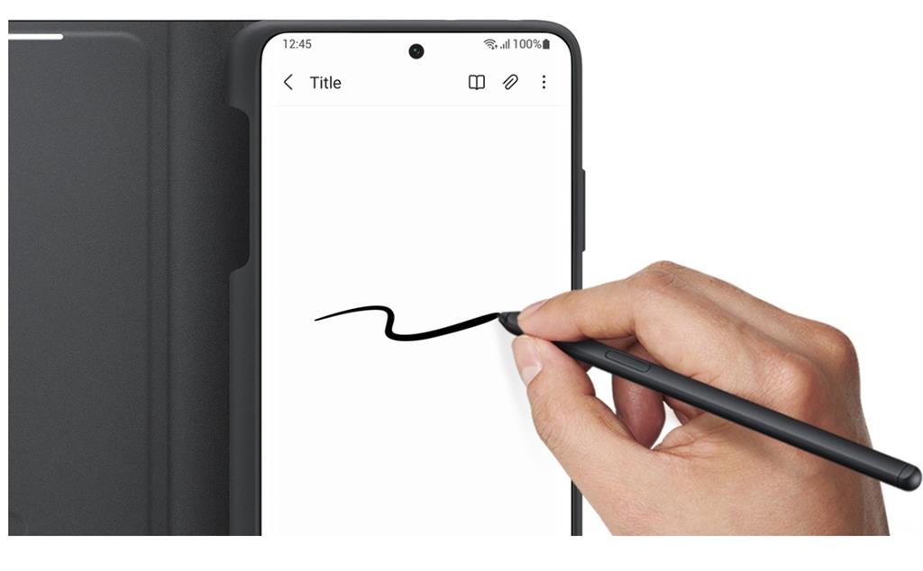 Оригинален Активен Калъф с Писалка за Samsung S21 Ultra Clear View Cover Book S Pen Case EF-ZG99PCBE, Черен (5)