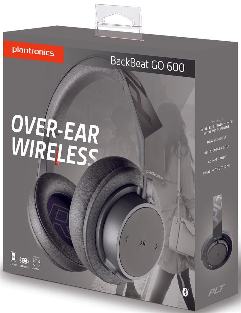 Безжични Слушалки, Plantronics Backbeat Go 600 Headphones Bluetooth, Черен (6)