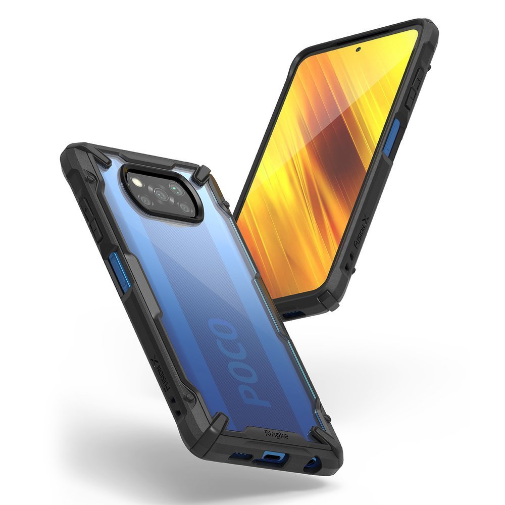 Противоударен Хибриден Калъф за Xiaomi Poco X3, Ringke Fusion X Case, Черен (3)