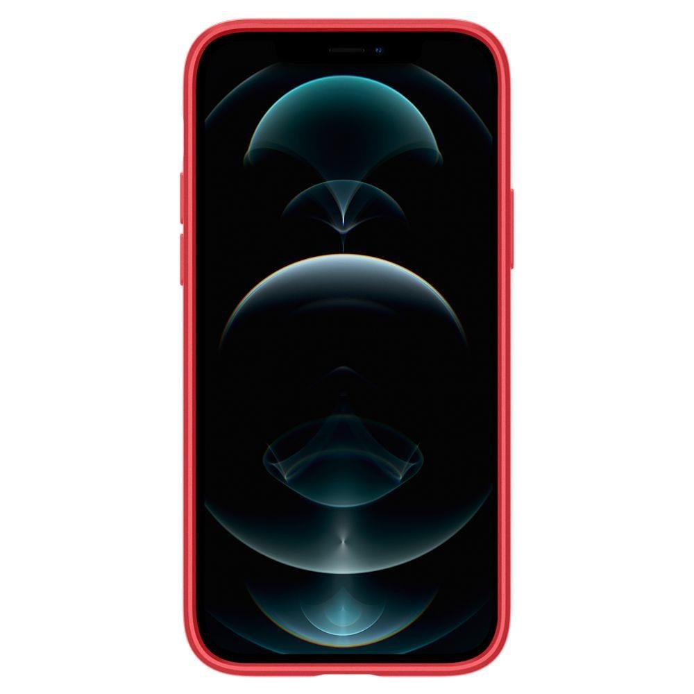 Противоударен Калъф за iPhone 12/Pro, Spigen Thin Fit Case, Червен (6)