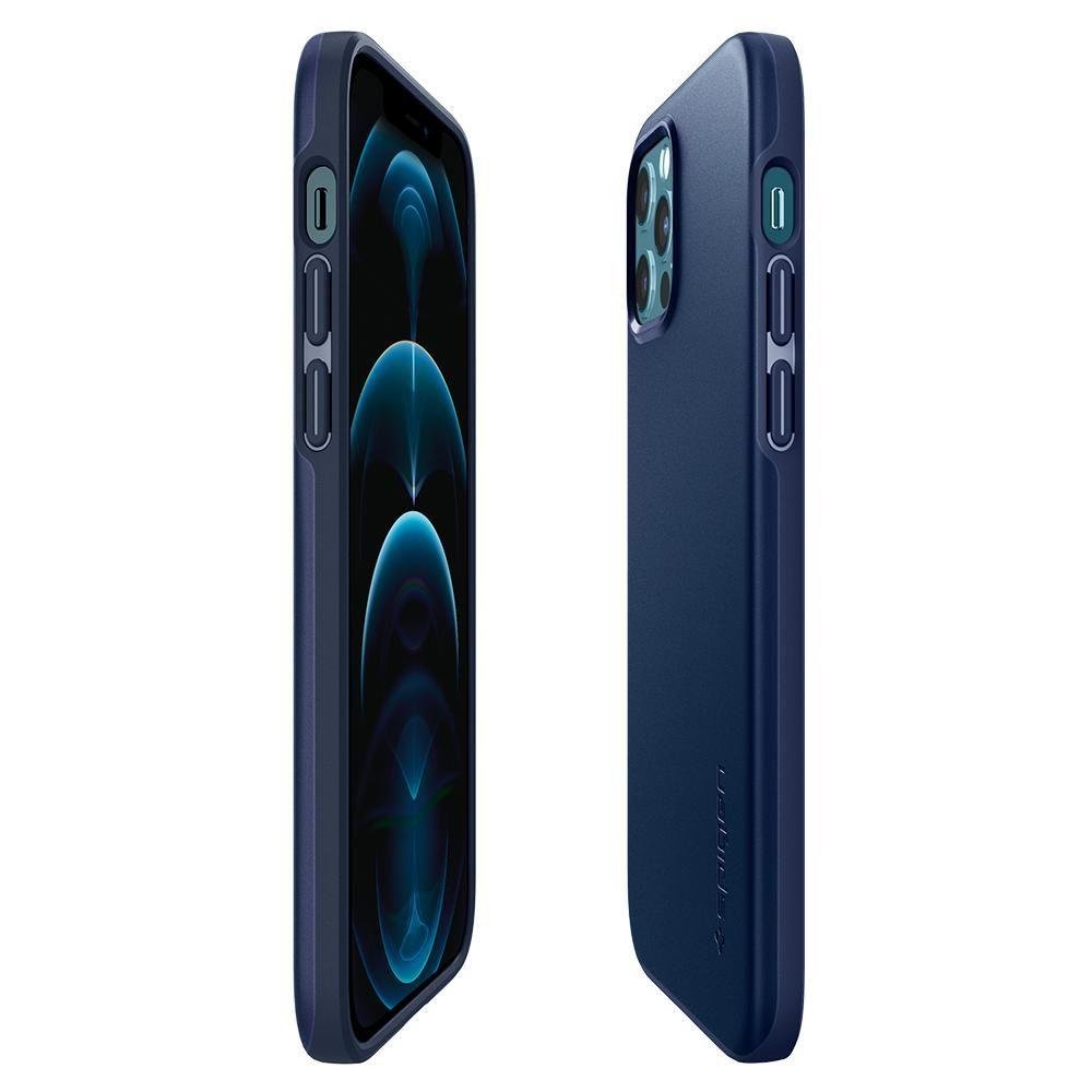 Противоударен Калъф за iPhone 12/Pro, Spigen Thin Fit Case, Син (5)