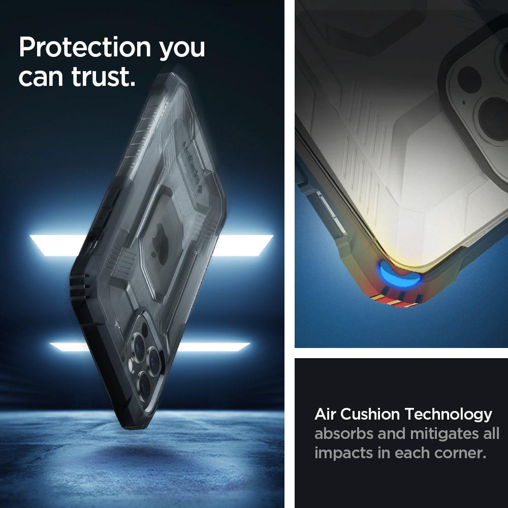 Противоударен Хибриден Калъф за iPhone 12/Pro, Spigen Nitro Force Case, Черен (7)