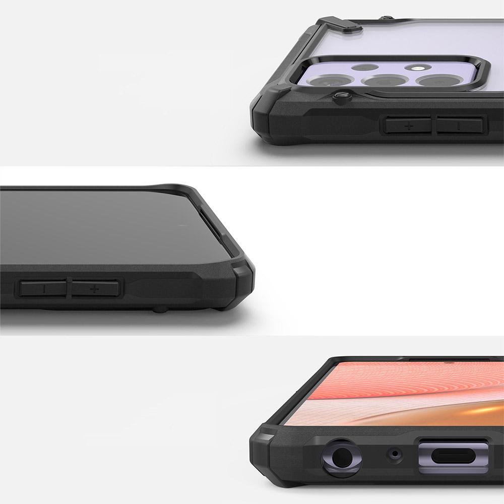 Противоударен Хибриден Калъф за Samsung A72, Ringke Fusion X Camo, Черен (2)