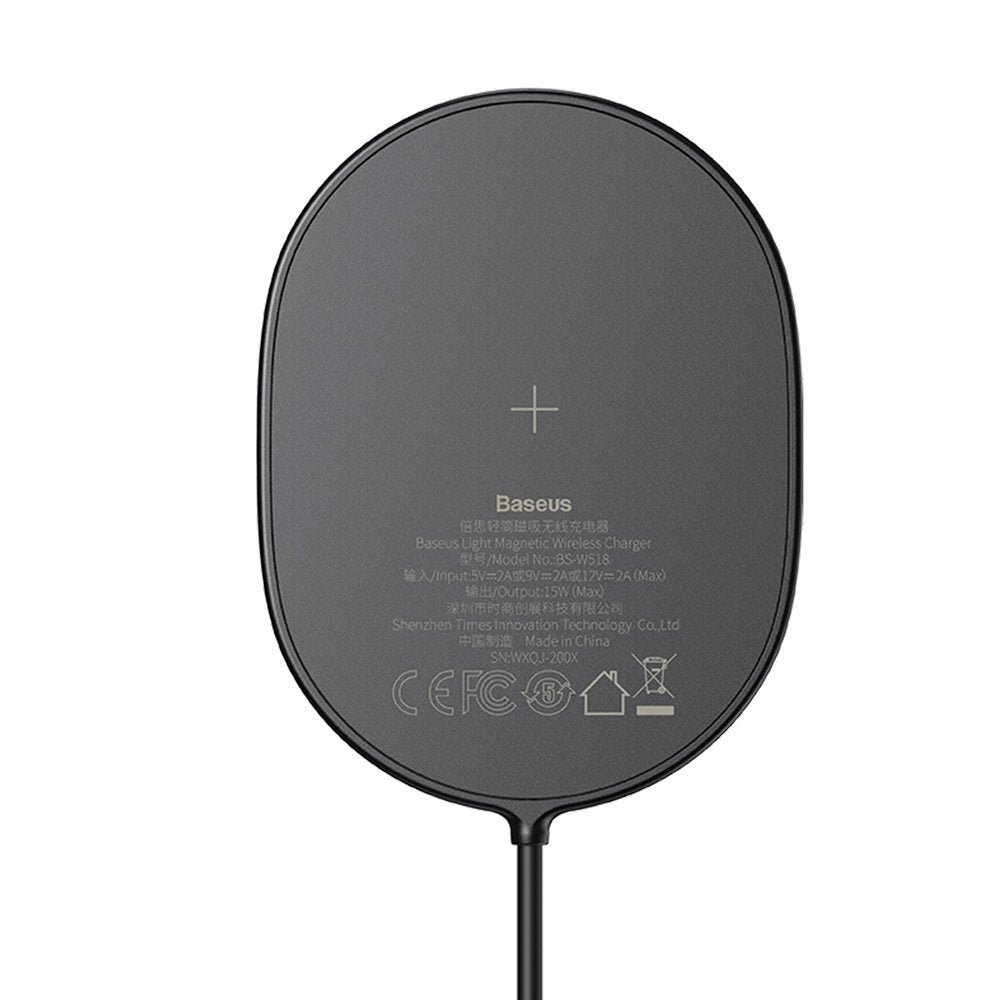 Безжично Магнитно Зарядно за iPhone, Baseus Magsafe Pad 15w, Черен (7)