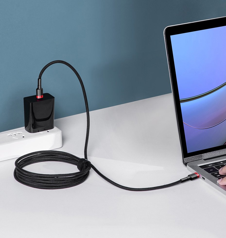 USB-C Кабел за Бързо Зареждане 100W, Baseus USB-C to USB-C Power Delivery 2.0 2m, Сив (7)