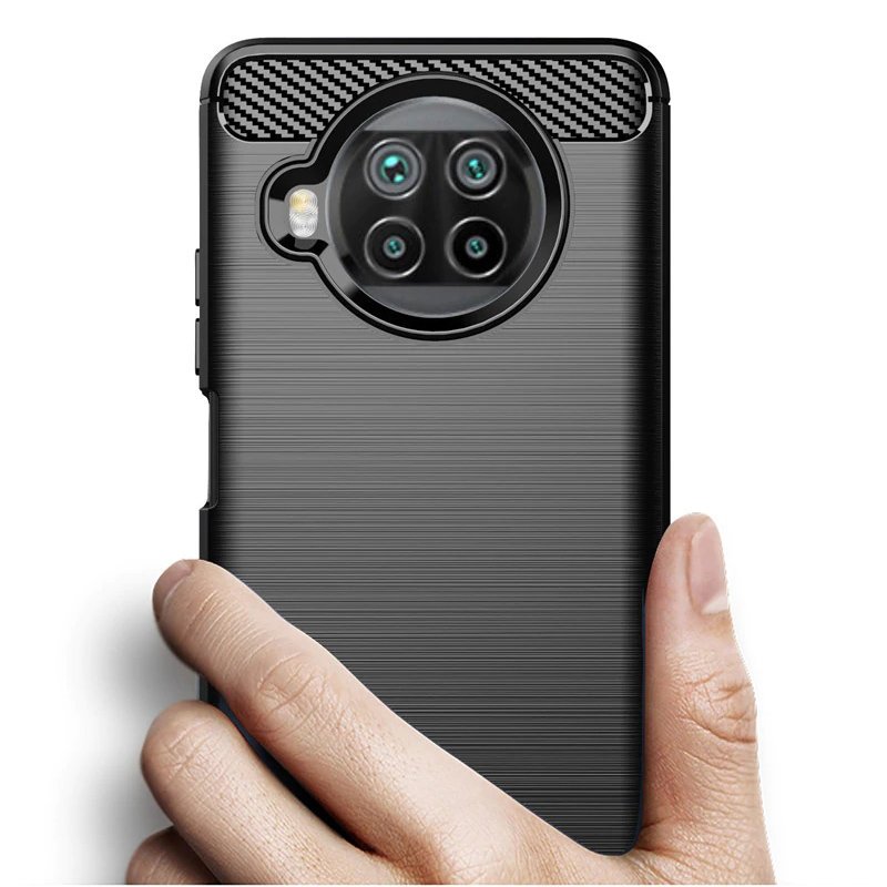 Противоударен Силиконов Калъф за Xiaomi Mi 10T Lite, Forcell Carbon Case, Черен (2)
