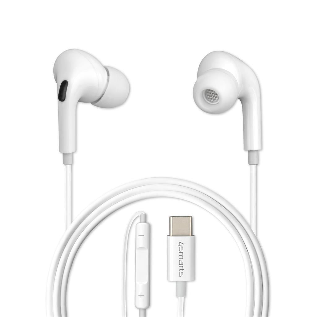 Слушалки с USB-C, 4Smarts Handsfree USB-C Melody Active, Бял