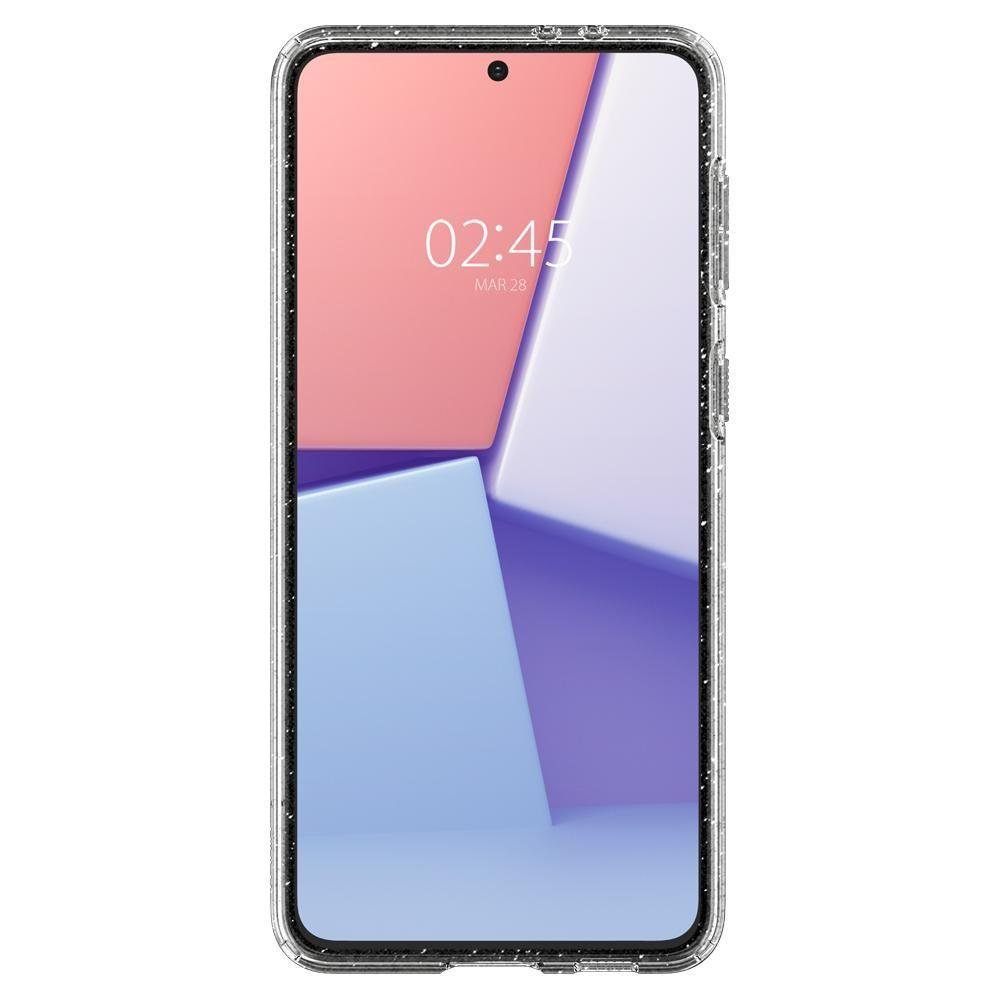 Противоударен Блестящ Калъф за Samsung S21 Plus, Spigen Liquid Crystal Glitter Quartz Case, Прозрачен (6)