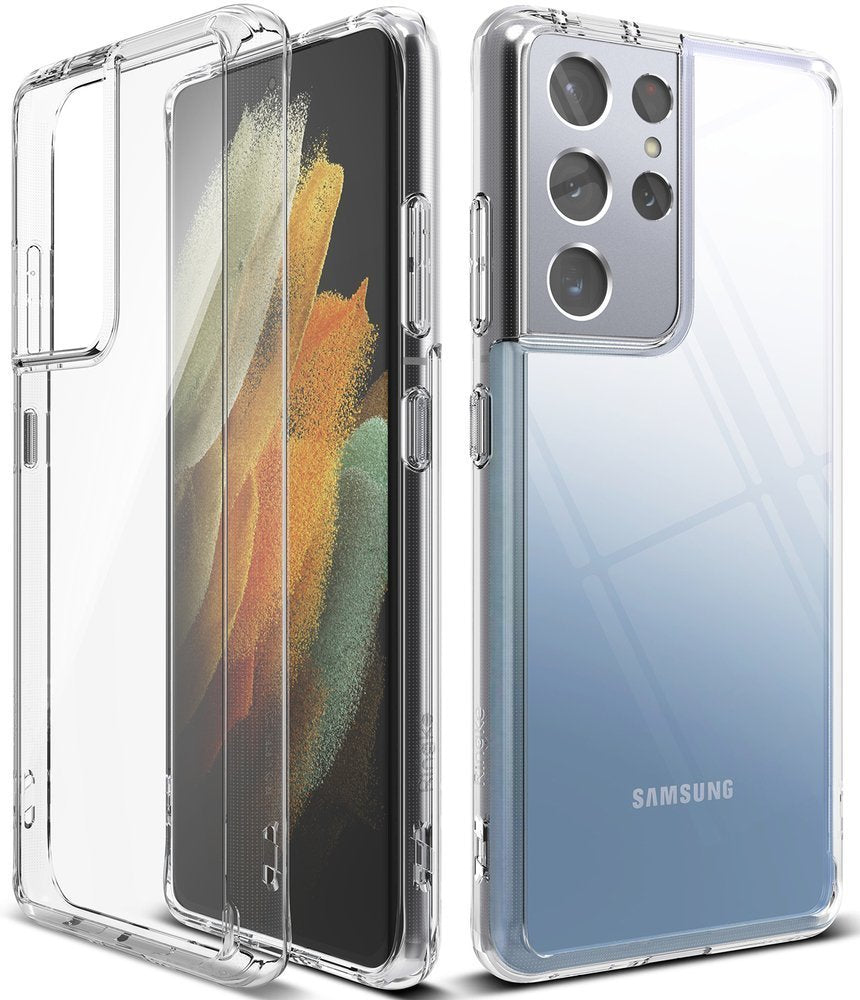 Противоударен Хибриден Калъф за Samsung S21 Ultra, Ringke Fusion Case, Прозрачен (6)