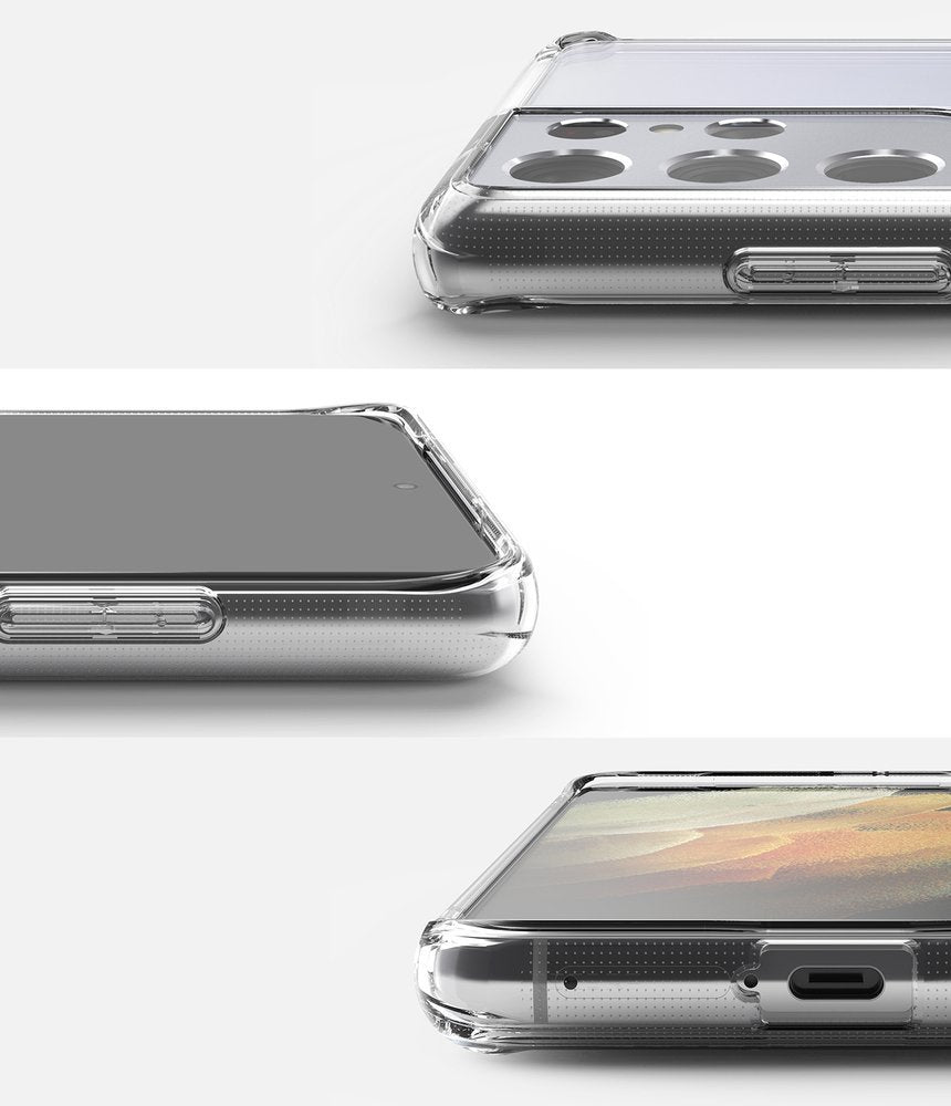 Противоударен Хибриден Калъф за Samsung S21 Ultra, Ringke Fusion Case, Прозрачен (3)