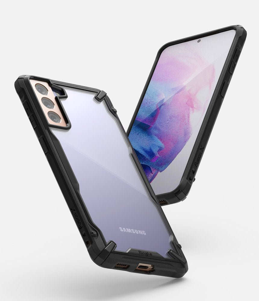 Противоударен Хибриден Калъф за Samsung S21 Plus, Ringke Fusion X Case, Черен (7)