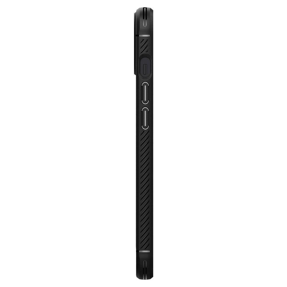 Противоударен Силиконов Калъф за iPhone 13 Mini, Spigen Rugged Armor Case, Черен (7)