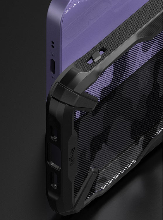 Противоударен Хибриден Калъф за iPhone 13 Mini, Ringke Fusion X Camouflage Case, Черен (3)