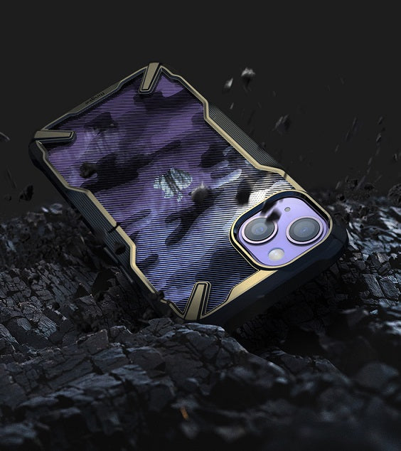 Противоударен Хибриден Калъф за iPhone 13 Mini, Ringke Fusion X Camouflage Case, Черен (4)