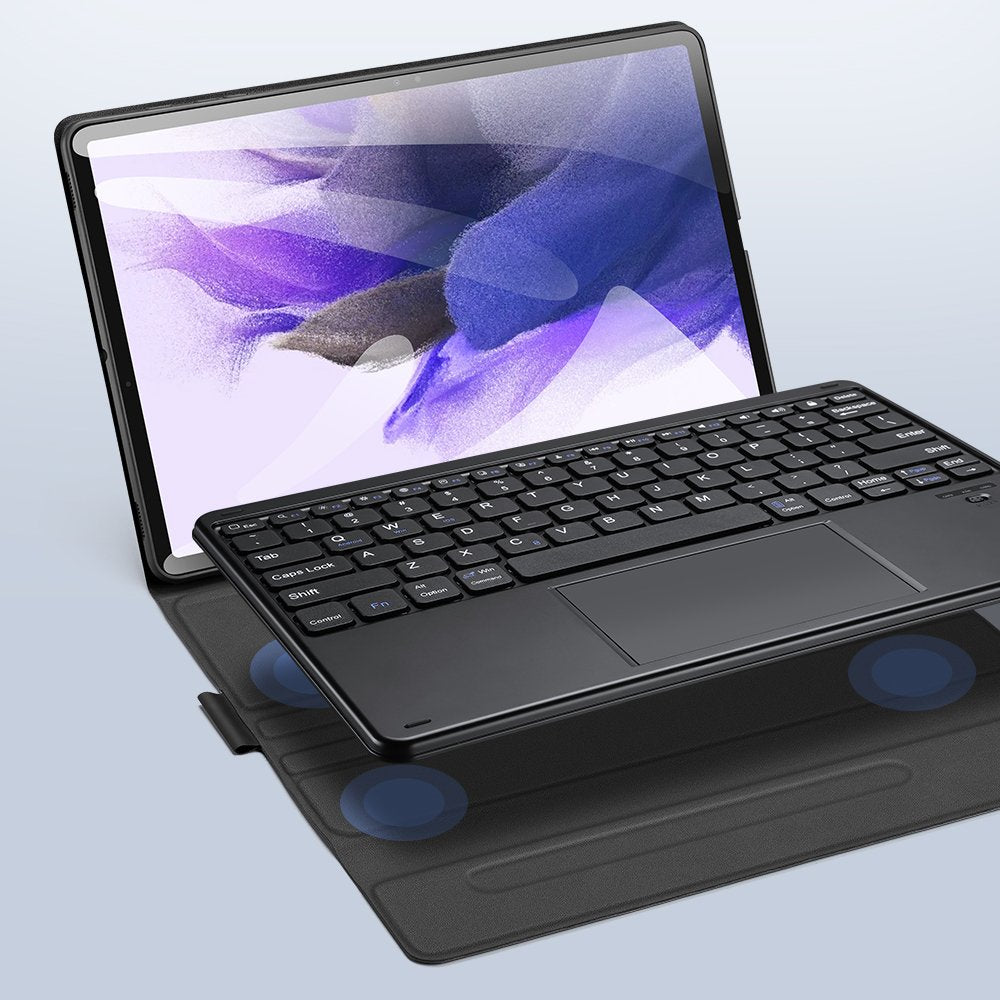 Калъф с Клавиатура за Samsung Tab S8 Plus/ S7 Plus/ S7 FE, Dux Ducis Touchpad Keyboard Case, Черен (4)
