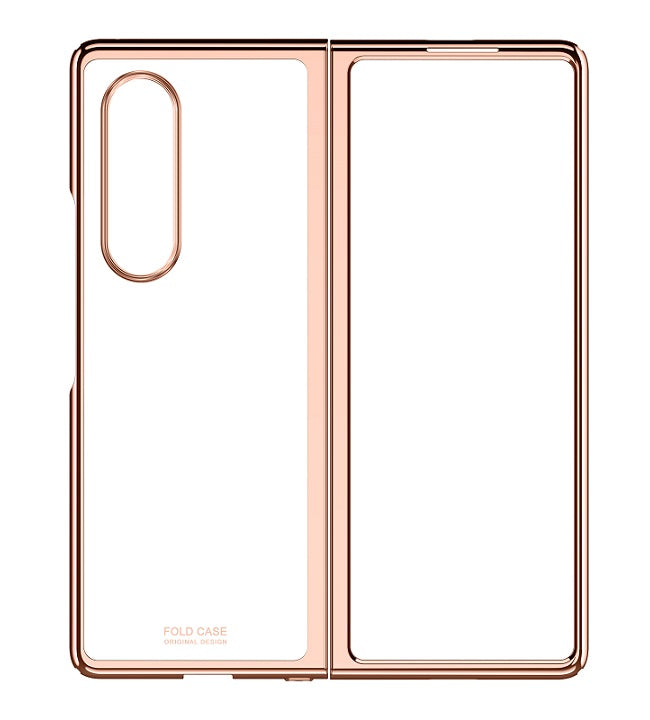 Поликарбонатен Калъф за Samsung Galaxy Z Fold 3, Electroplating Frame Case, Златист