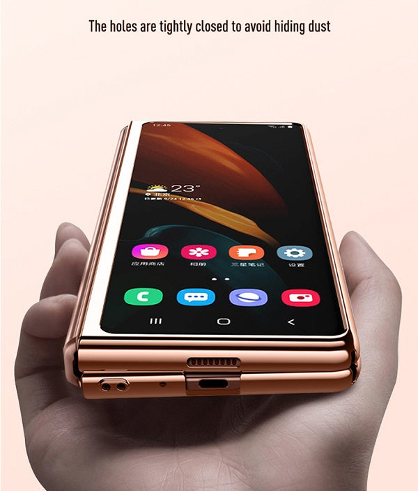 Поликарбонатен Калъф за Samsung Galaxy Z Fold 3, Electroplating Frame Case, Златист (4)