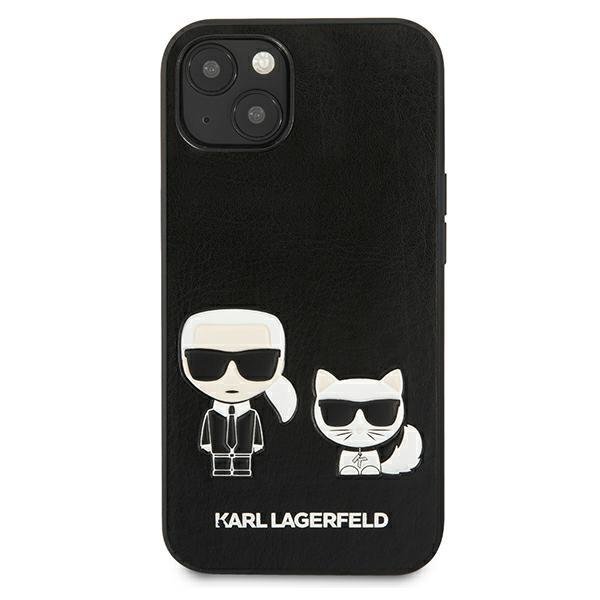 Луксозен Калъф за iPhone 13 Mini, Karl Lagerfeld Karl & Choupette Case, Черен (3)
