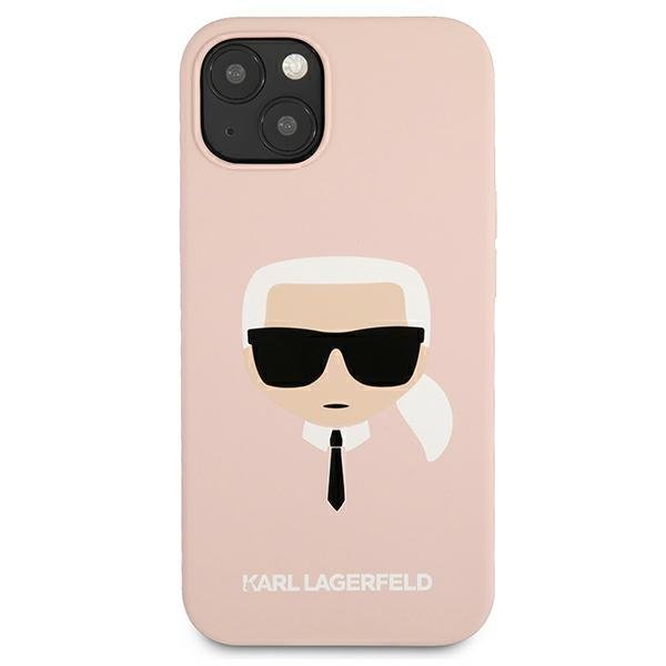 Луксозен Калъф за iPhone 13 Mini, Karl Lagerfeld Silicone Iconic Case, Розов (3)