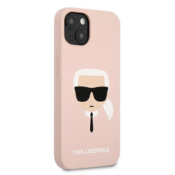 Луксозен Калъф за iPhone 13 Mini, Karl Lagerfeld Silicone Iconic Case, Розов (4)