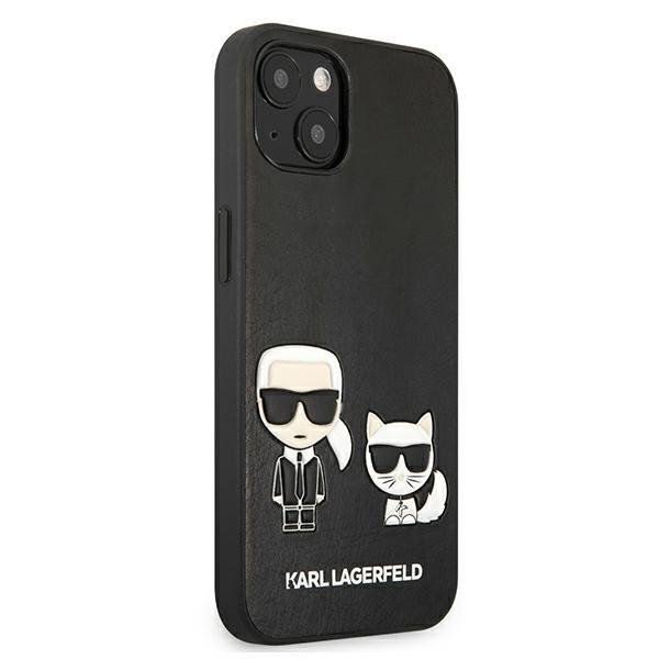 Луксозен Калъф за iPhone 13 Mini, Karl Lagerfeld Karl & Choupette Case, Черен (4)