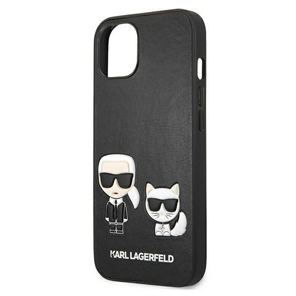 Луксозен Калъф за iPhone 13 Mini, Karl Lagerfeld Karl & Choupette Case, Черен (6)