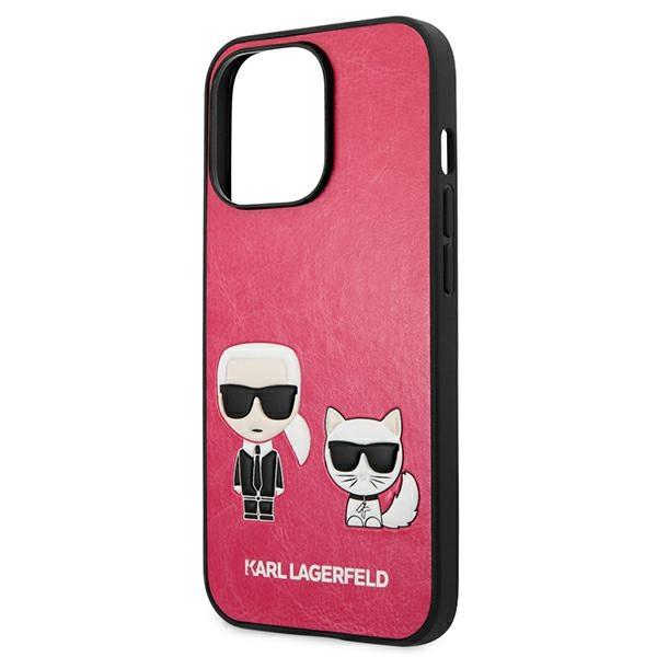 Луксозен Калъф за iPhone 13 Pro, Karl Lagerfeld Karl & Choupette Case, Розов (5)