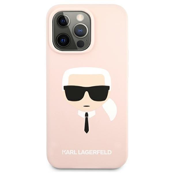 Луксозен Калъф за iPhone 13 Pro, Karl Lagerfeld Silicone Iconic Case, Розов (3)