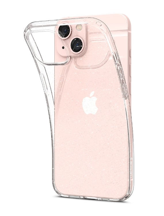 Противоударен Блестящ Калъф за iPhone 13, Spigen Liquid Crystal Glitter Quartz Case, Прозрачен (3)