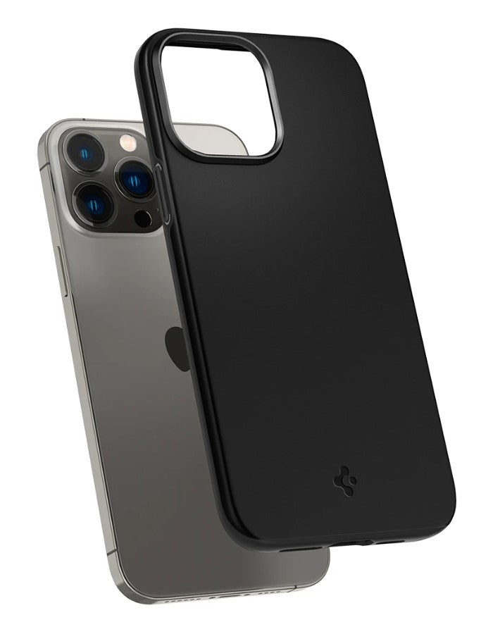 Противоударен Калъф за iPhone 13 Pro Max, Spigen Thin Fit Case, Черен (5)
