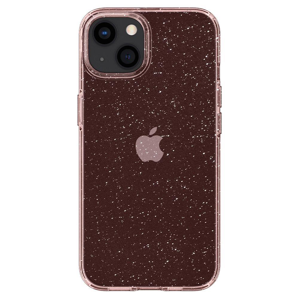 Противоударен Блестящ Калъф за iPhone 13, Spigen Liquid Crystal Glitter Quartz Case, Розов