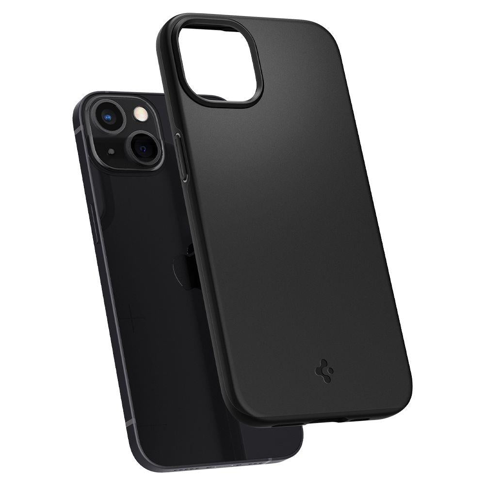Противоударен Калъф за iPhone 13, Spigen Thin Fit Case, Черен (5)