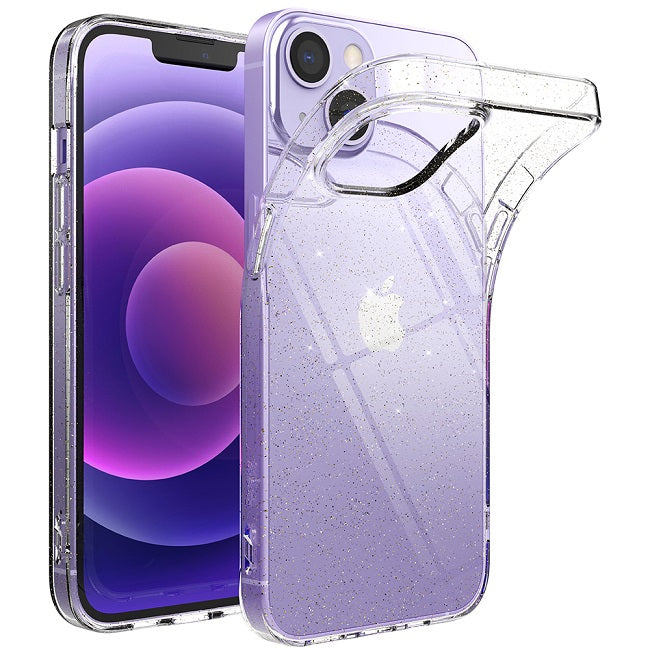 Противоударен Блестящ Калъф за iPhone 13, Ringke Air Glitter Case, Прозрачен (2)