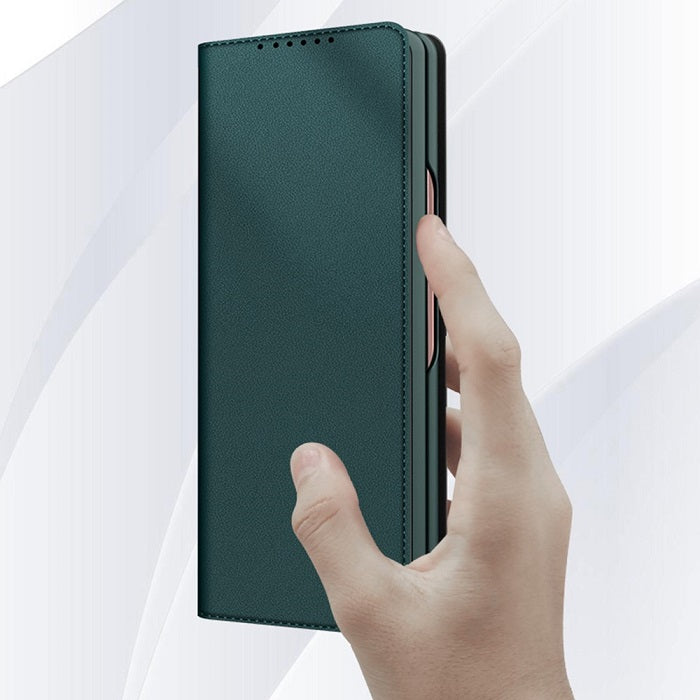 Кожен Калъф 2в1 за Samsung Z Fold 3, GKK Split Leather Case, Зелен (2)