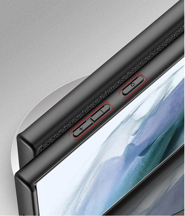 Калъф с Текстилен Ефект за Samsung S22 Ultra, Dux Ducis Fino Case, Черен (5)
