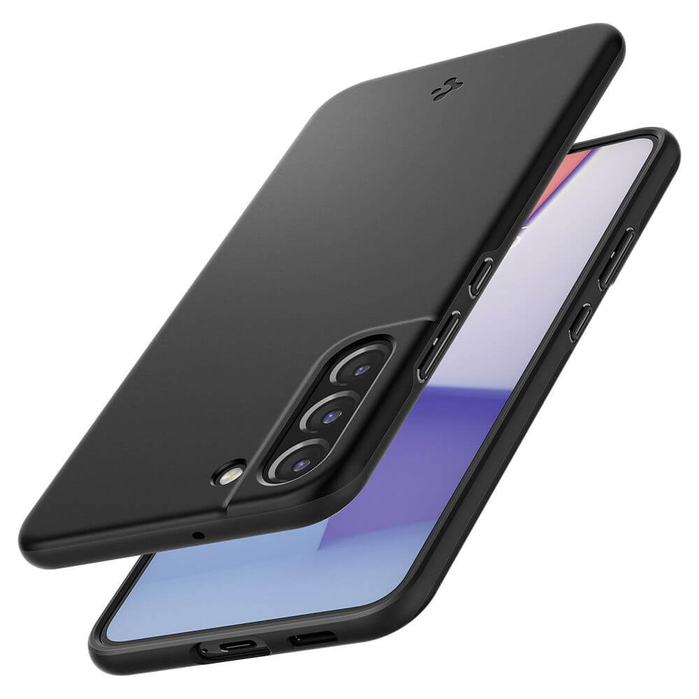 Противоударен Калъф за Samsung S22 Plus, Spigen Thin Fit Case, Черен (5)