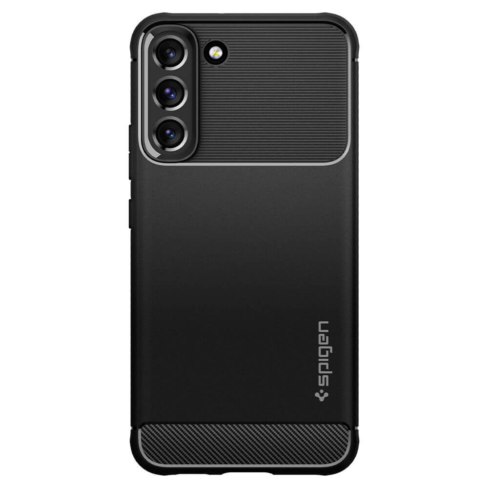 Противоударен Силиконов Калъф за Samsung S22, Spigen Rugged Armor Case, Черен (2)