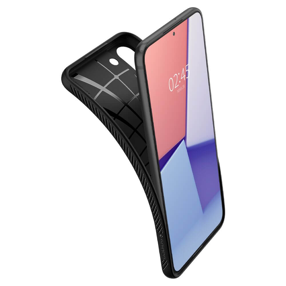 Противоударен Силиконов Калъф за Samsung S22 Plus, Spigen Liquid Air Case, Черен (5)