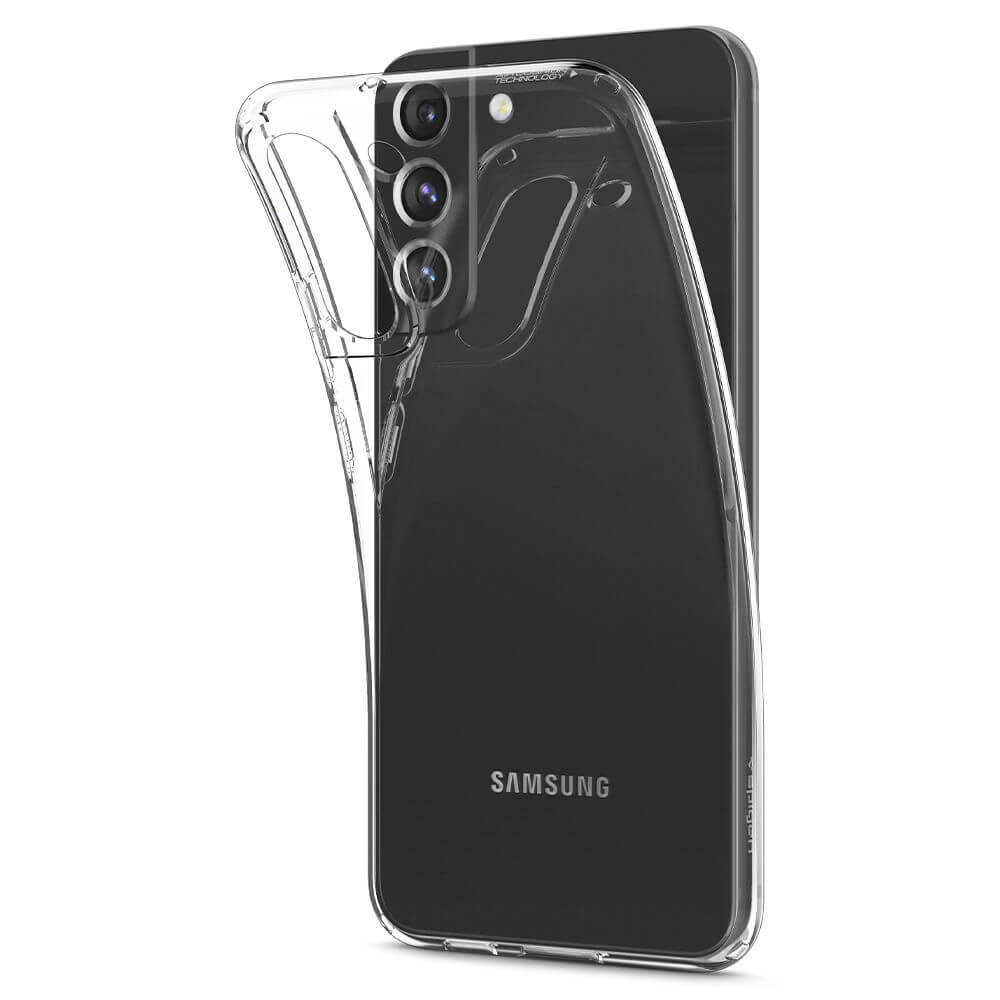 Противоударен Силиконов Калъф за Samsung S22, Spigen Liquid Crystal Case, Прозрачен (5)