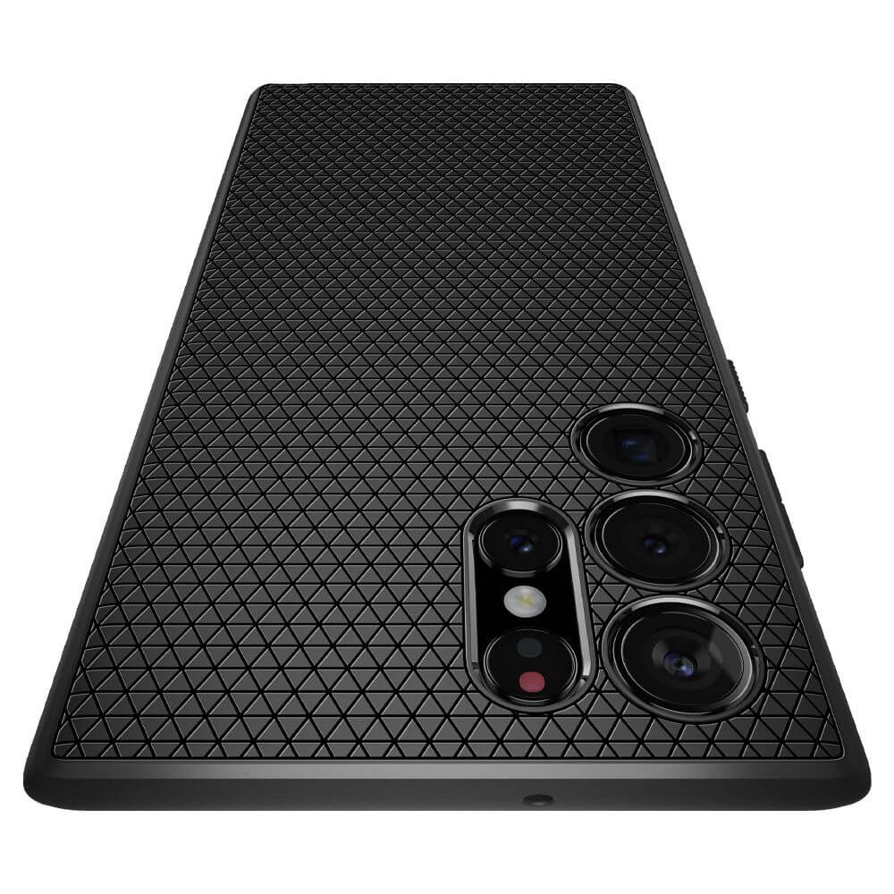 Противоударен Силиконов Калъф за Samsung S22 Ultra, Spigen Liquid Air Case, Черен (2)