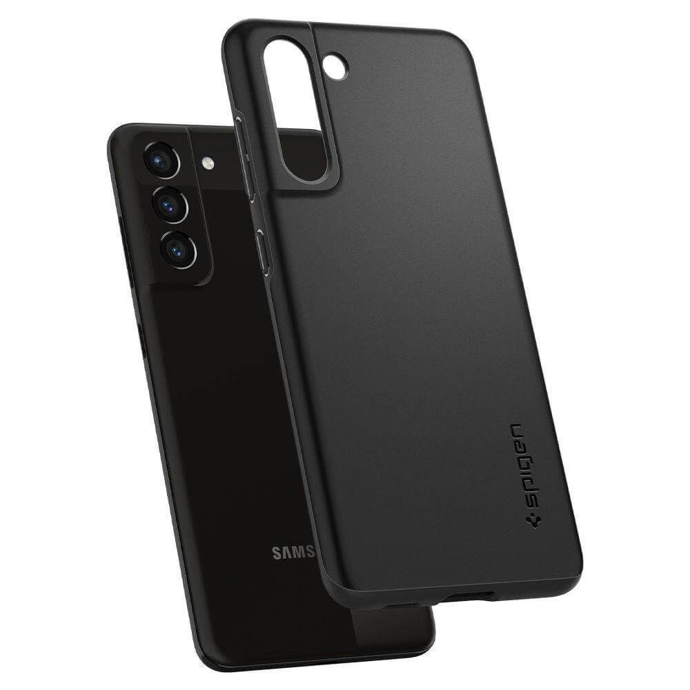 Противоударен Калъф за Samsung S21 FE, Spigen Thin Fit Case, Черен (7)