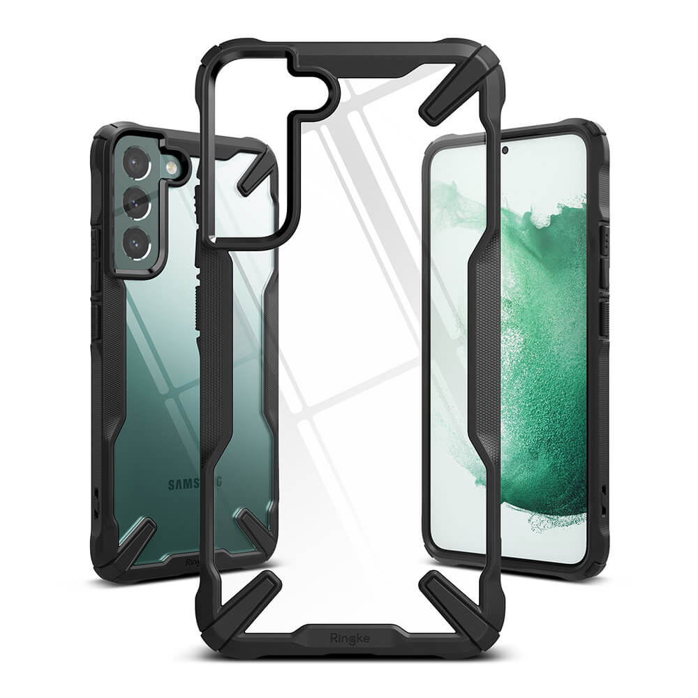 Противоударен Хибриден Калъф за Samsung S22 Plus, Ringke Fusion X Case, Черен (2)