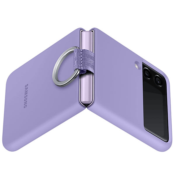 Оригинален Силиконов Калъф за Samsung Z Flip 3, Silicone Ring Cover Case EF-PF711TNVE, Лилав (4)