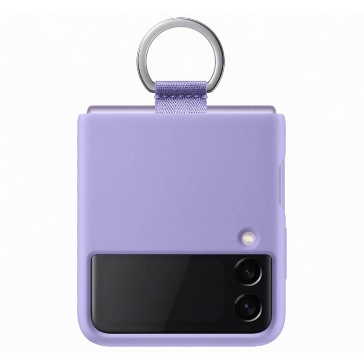 Оригинален Силиконов Калъф за Samsung Z Flip 3, Silicone Ring Cover Case EF-PF711TNVE, Лилав (2)