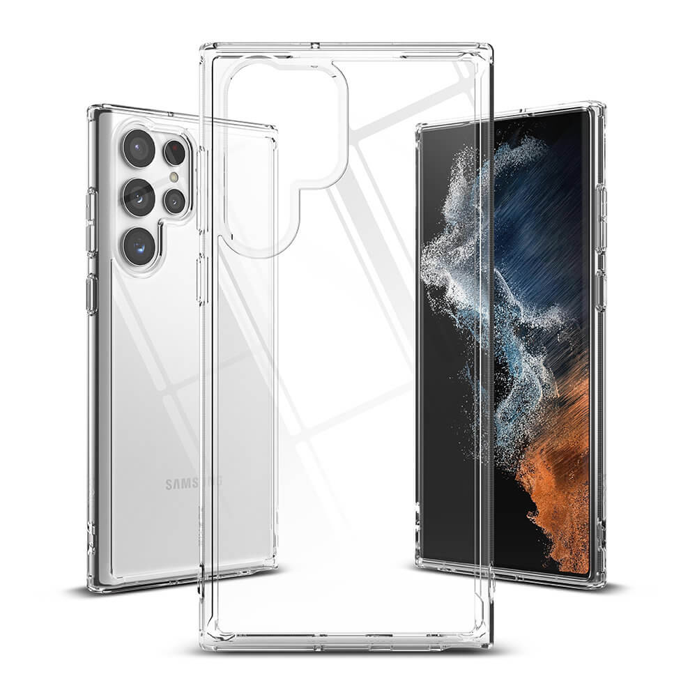 Противоударен Хибриден Калъф за Samsung S22 Ultra, Ringke Fusion Case, Прозрачен (2)