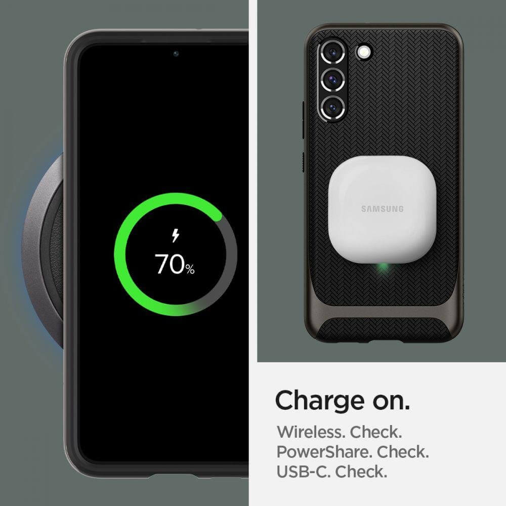 Противоударен Калъф за Samsung S22 Plus, Spigen Neo Hybrid Case, Сив (7)