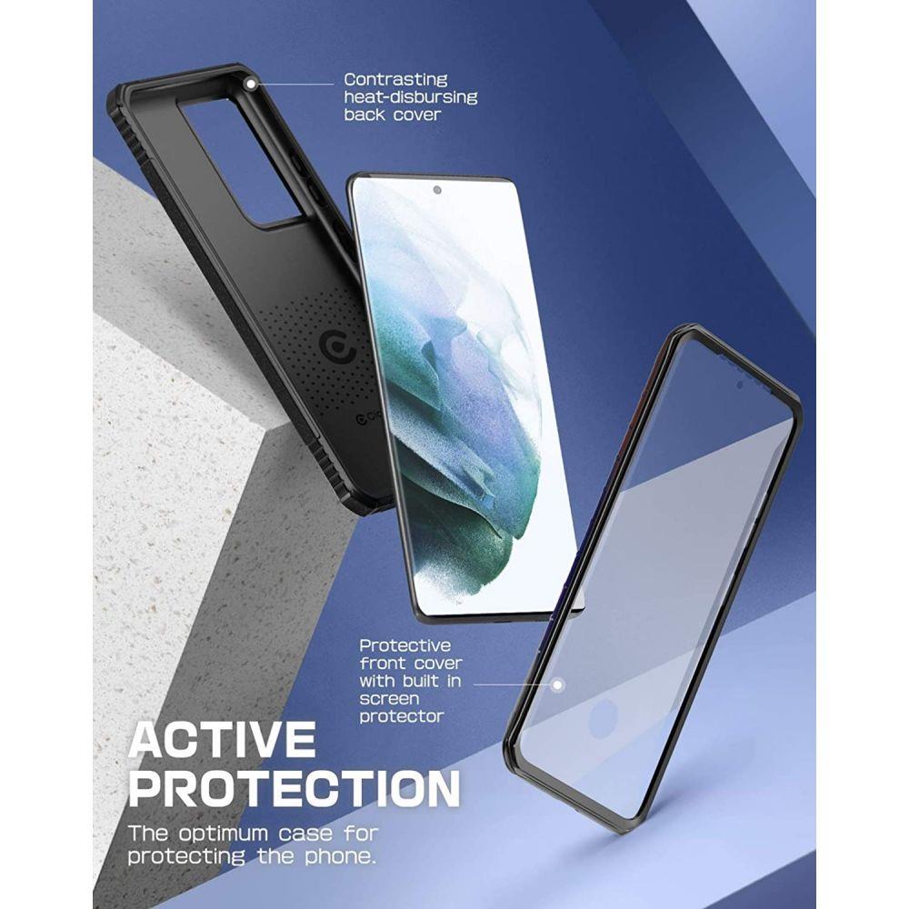 Противоударен Калъф за Samsung S22 Ultra, Supcase Clayco Xenon, Черен (5)