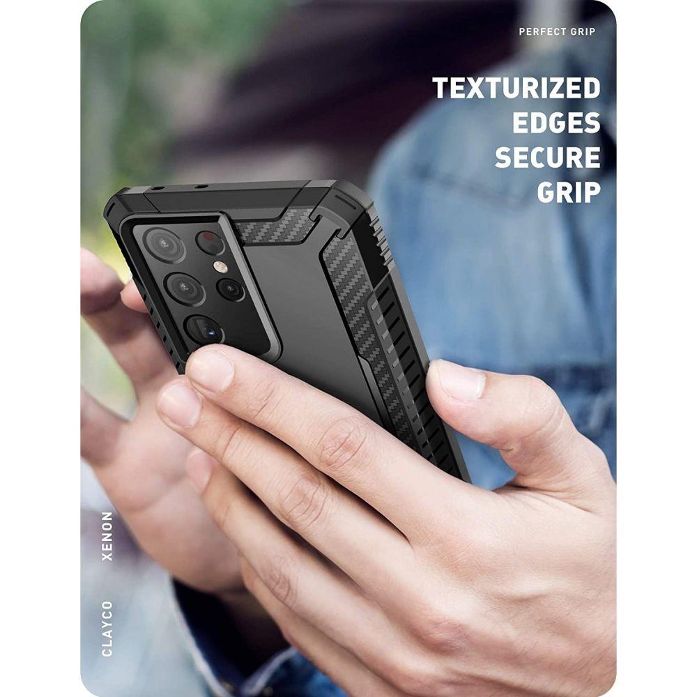 Противоударен Калъф за Samsung S22 Ultra, Supcase Clayco Xenon, Черен (3)