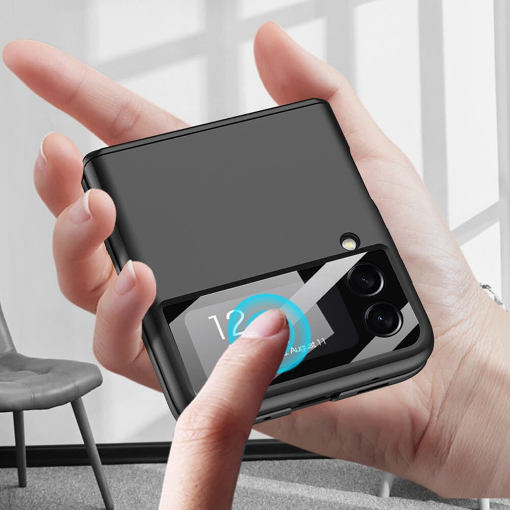 Калъф с Предпазител за Samsung Galaxy Z Flip 3, GKK Magnetic Case, Черен (3)